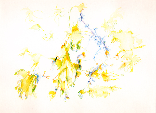 Kirsten K&ouml;tter: Site-specific painting, Malerei vor Ort, 2003, Aquarell, 24 &times; 34 cm