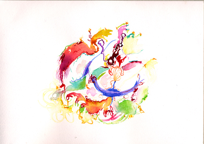 Kirsten K&ouml;tter: Site-specific painting, Malerei vor Ort, 2003/04, Aquarell, 17 &times; 24 cm