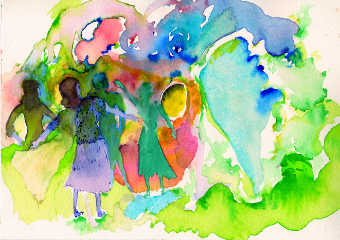 Kirsten K&ouml;tter: Cucugnan, Frankreich, 20.10.2005, Aquarell, 17 &times; 24 cm