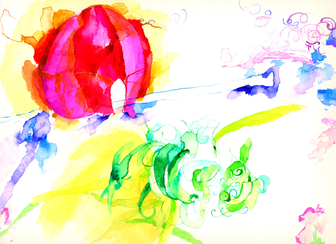 Kirsten K&ouml;tter: 2005, Aquarell, 30 &times; 40 cm