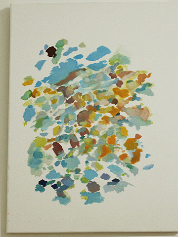 Kirsten K&ouml;tter: Kalte Sonne (Detail, Ausschnitt), Site-specific painting, Berlin, 18.01.2014, 52.48967° N / 13.423055° O, &Ouml;l auf Leinwand, 90 x 70 cm