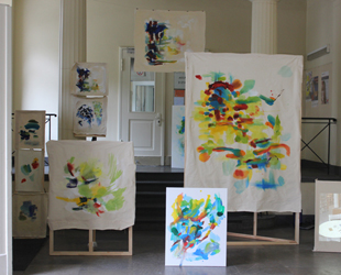 Site-specific Painting, 26.-28.6.2015, 48-Stunden-Neuk&ouml;lln, Albert-Schweitzer-Schule, von Kirsten K&ouml;tter
