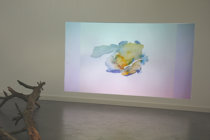 Kirsten Kötter: Natur-Aquarell-Musik-Sound_Protokolle im Haus 104, ehemalige Wetterstation auf dem Tempelhofer Feld, Berlin,
  28.-30.06.2024. Exhibition view