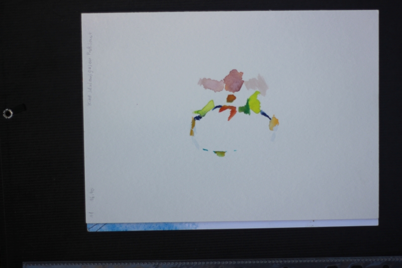 2025-08-19_malathon-chemnitz_11_kind-schulaufgaben-parkbank_2836, watercolour, 17 × 24 cm (Kirsten Kötter)