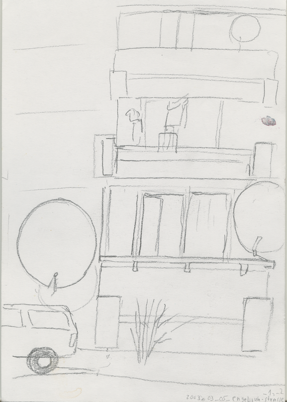 2003_03_05_engelsruh-strasse_1, sketch, 21 × 15 cm (Kirsten Kötter)