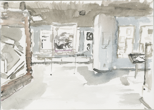 2017-14-13_52-5642_14-8118_museum-skizze, in Muzeum Slonsk, 
  sketch, 17 × 24 cm (Kirsten Kötter)