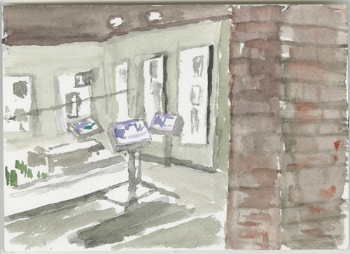 2017-04-14_52-5642_14-8118_museum-skizze, in Muzeum Slonsk, 
  sketch, 17 × 24 cm (Kirsten Kötter)