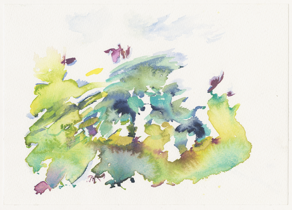 2008-12-22_30-3_34-4_negev (249), Desert Negev, Israel, watercolour, 17 &times; 24 cm (Kirsten Kötter)