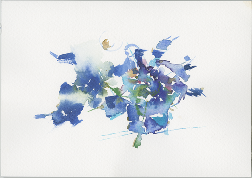 2017-06-27_23_kevo-pollen-labor,
  watercolour, 17 × 24 cm (Kirsten Kötter)