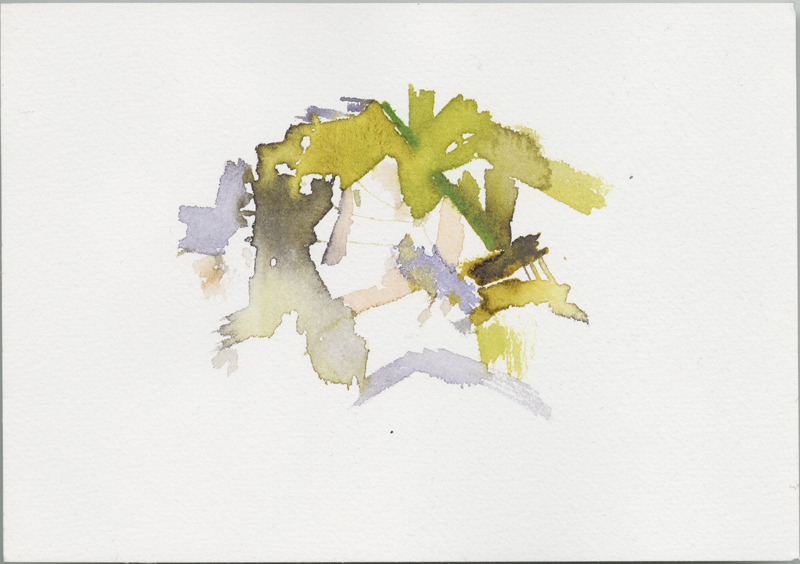 2017-06-28_2016-07_kevo-reindeer-eating, watercolour, 12 &times; 17 cm (Kirsten Kötter)