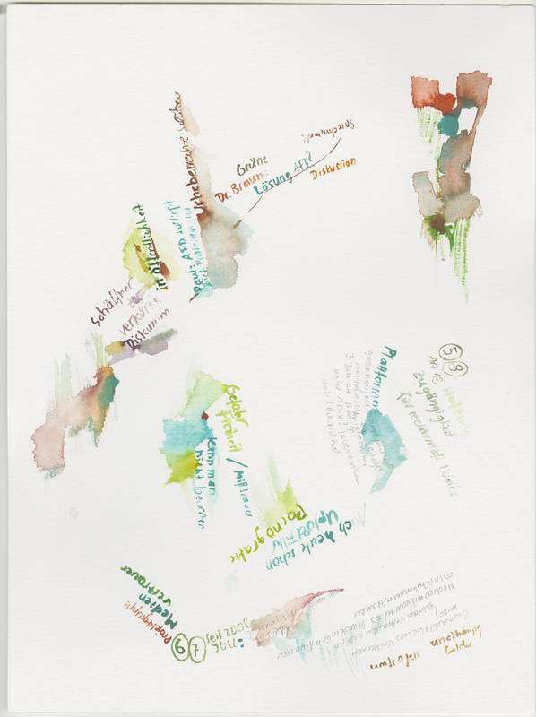 2019-03-21_ausschuss-medien-3, committee on media, digital infrastructure and Internet politics, 
  house of representatives Mainz, 
  watercolour, 30 × 40 cm (Kirsten Kötter)
