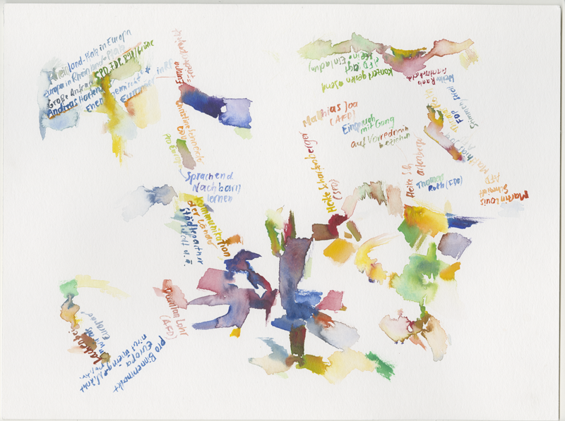 kirsten-koetter_2019-05-16_plenarsitzung-6, 
  plenary session Landtag (German state parliament) Rheinland-Pfalz, Mainz, 
  watercolour, 30 × 40 cm (Kirsten Kötter)